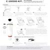 C100500K Cartridge Kit Replacement for Flush Valve Assembly Suitable for Flushmate Pressure Assist Tank Models