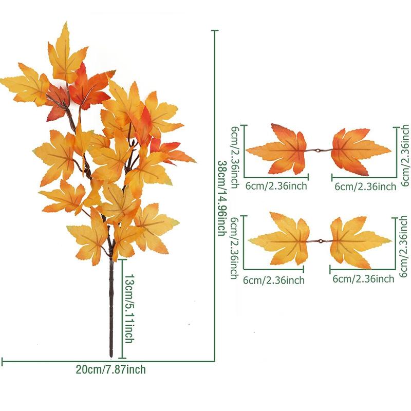 Autumn Leaf Plant Bouquet Artificial Maple Leaf Fake Fallen Leaves Rattan Simulated Maple Leaf Garland Thanksgiving Decoration
