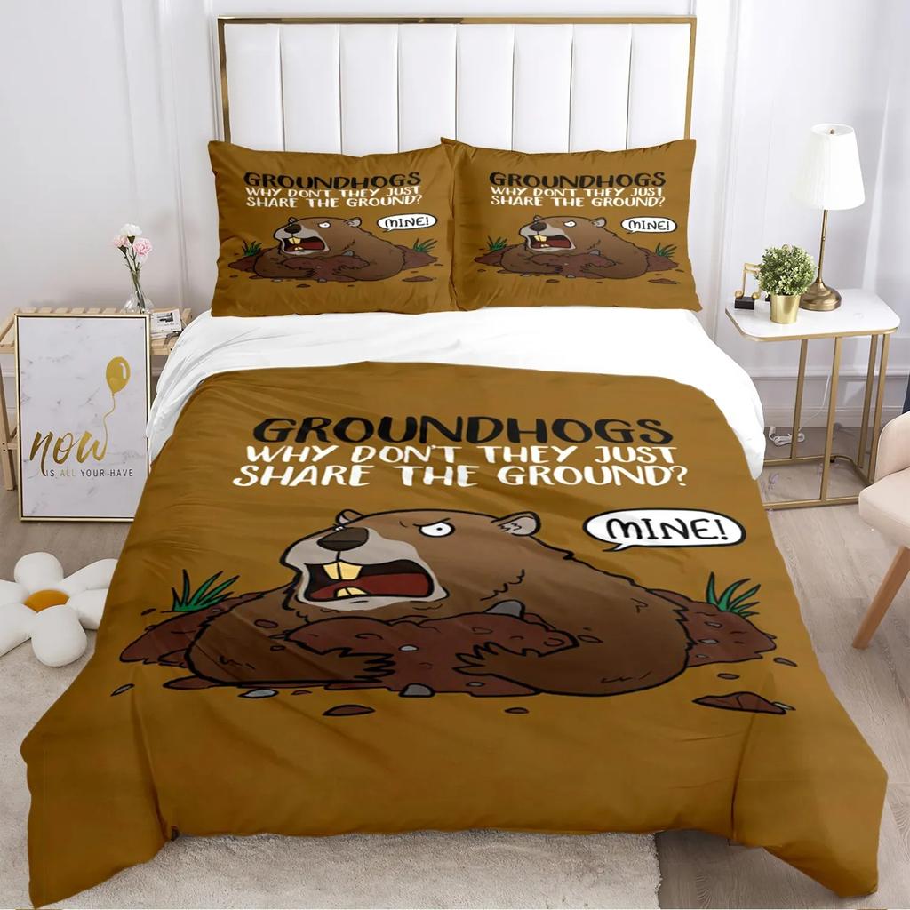 Funny Capybara Anime Duvet Cover Kawaii Animals Bedding Set Soft Quilt Cover Full Size for Children Kid Teens Bedroom Decoration