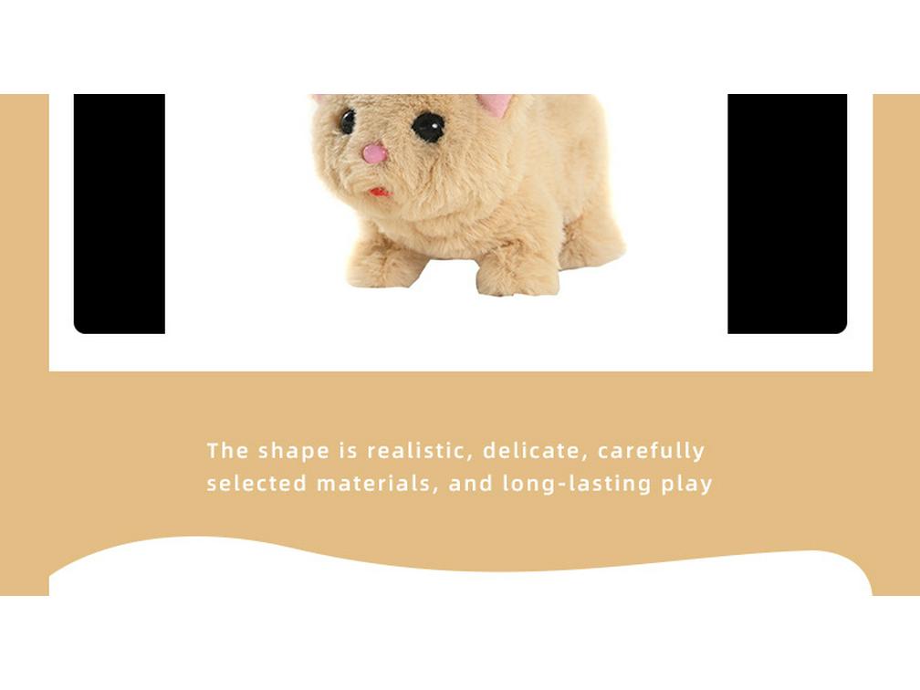 Interactive Electronic Kitten Plush Toy: Walks, Meows, and Wags Tail - Perfect Children's Pet Simulation
