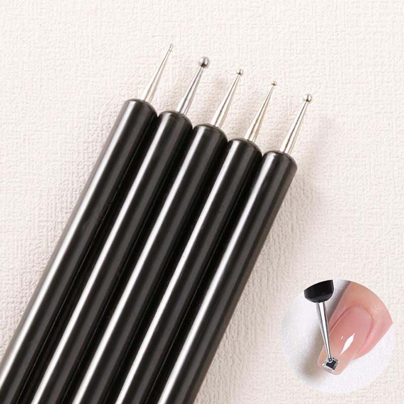 5Pcs/Set Double-Headed Silicone Nail Art Pens  Picker 3D Nail Carving Dotting Manicure Tools For Nail Art Design