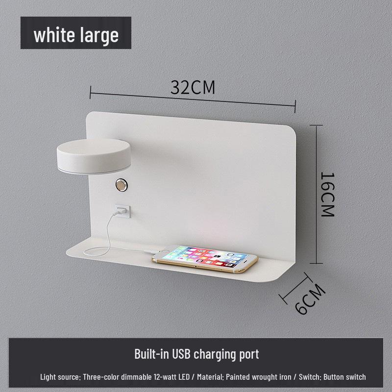 USB Charging LED Wall Lamp: Dimmable Bedroom and Study Light, No Wiring Needed