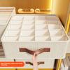 Cotton Linen Underwear Organizer, Foldable Drawer Organizer with Compartments for Socks, Bras, Closet Storage