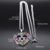 Hexagram Heart Shape Necklace for Women Men Silver Color Stainless Steel Jewish Star of David Necklace Jewelry collares N6474S02