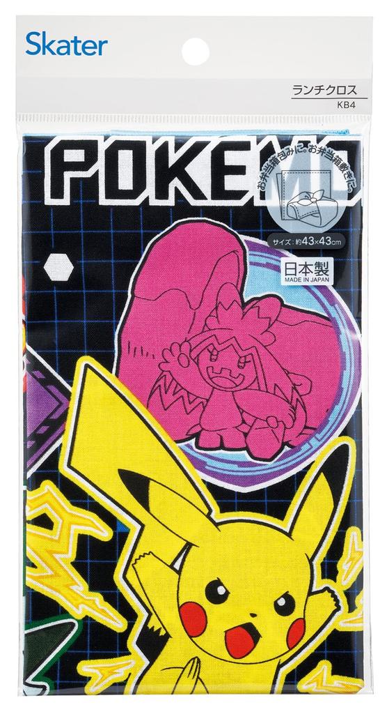 Skater Lunch Cloth for Made in Size Kids, 43x43cm, Japan, Pokemon, 25, Boys, KB4-A