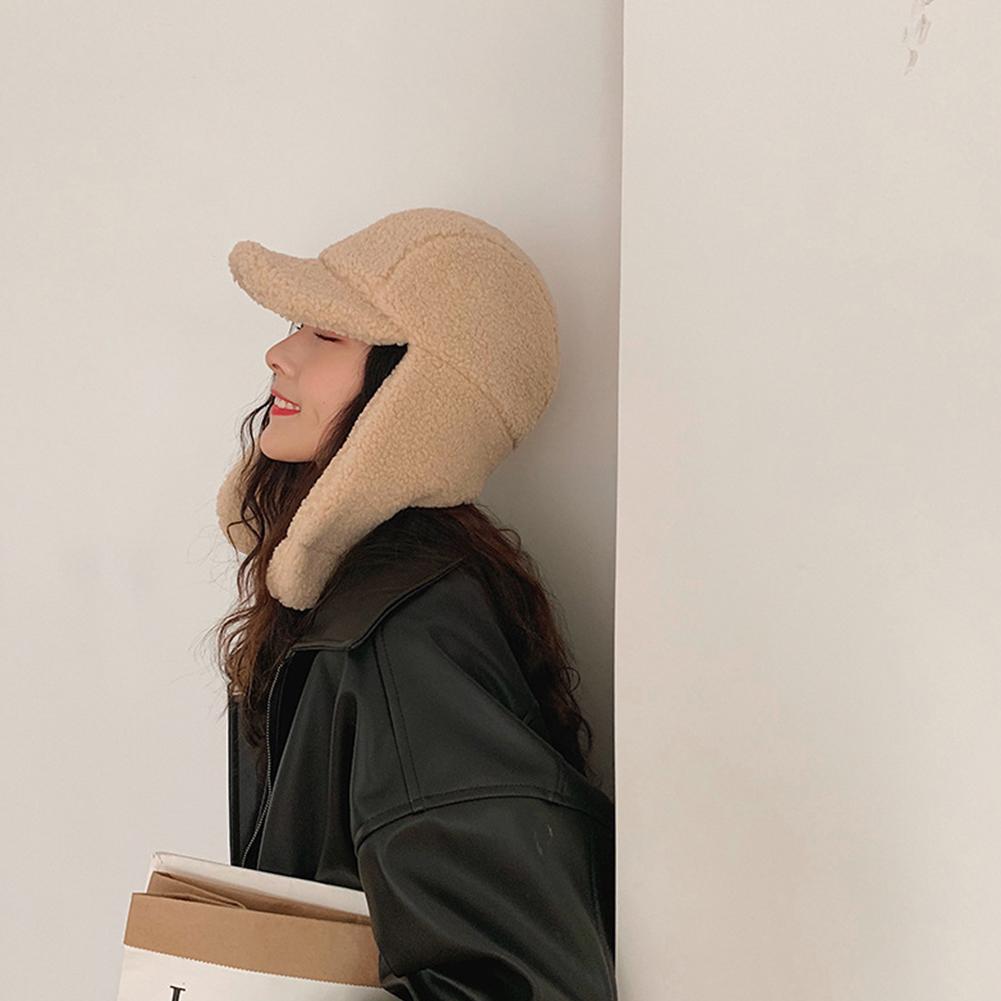 Women Korean Style All Matching Thickened Baseball Cap Cute Ear Protection Plush Warm Hat