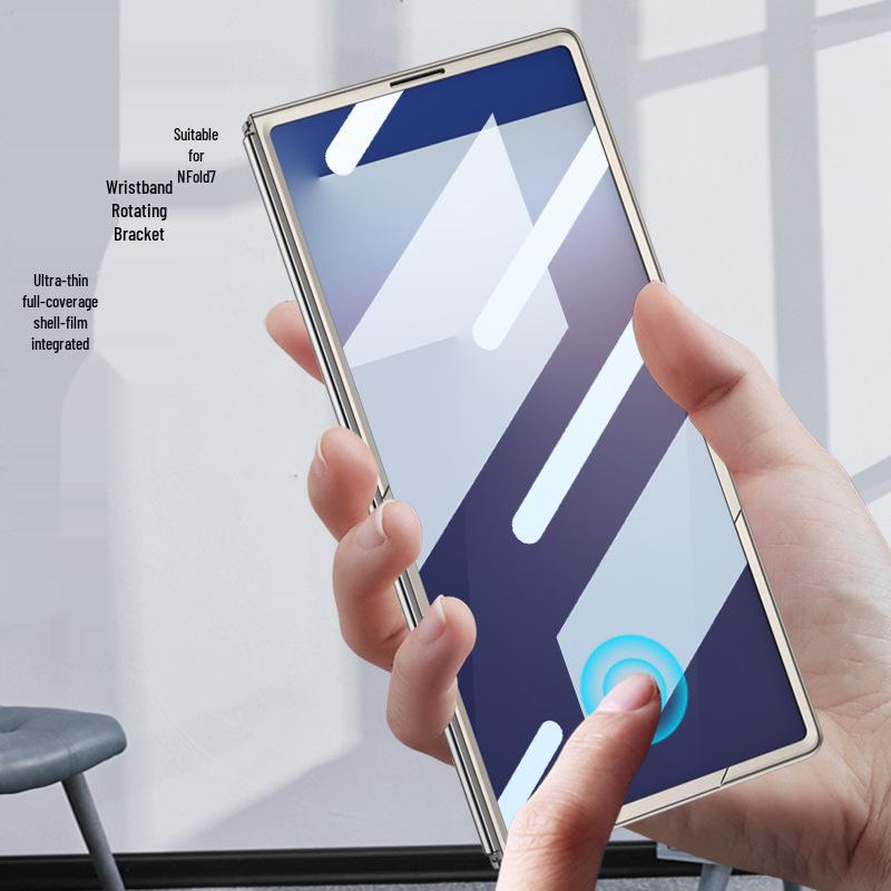 Samsung Z Fold7 Wristband Stand Case - Solid Color, Advanced Protection, Full Coverage, Business Style.