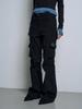 RAMEE Edge Pocket Cargo Bootcut Pants [Black, Charcoal]