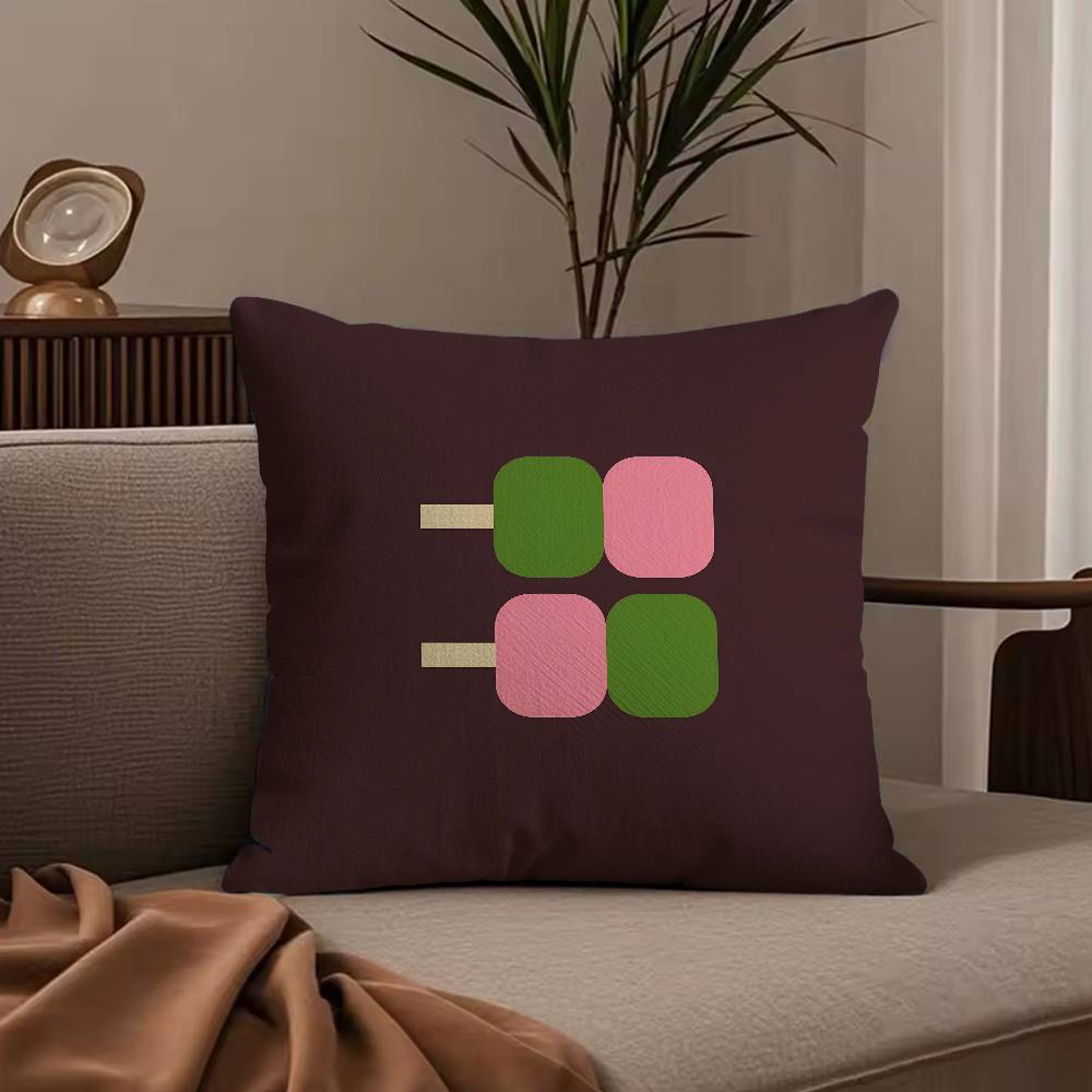 Japan Day Anime Simple Pillow Case Anti-dustmite Pillowcase Invisible zipper silky short plush Sofa cushion cover