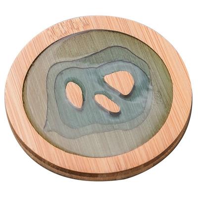 New Bamboo Material Art Coaster Round Shape Heat Insulation Table Mat Handmade Non-slip Cup Mat Home Decoration