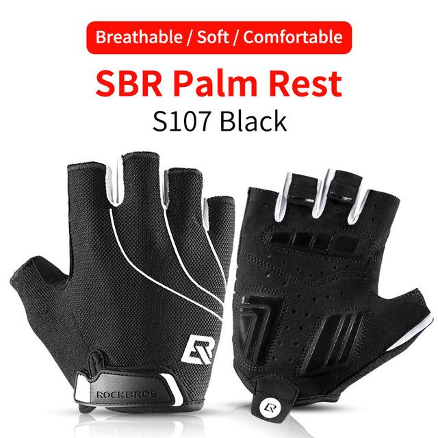 ROCKBROS Cycling Gloves Men Women Sports MTB Road Half / Full Finger Bicycle Gloves Breathable Shockproof Anti-slip Bike Gloves L