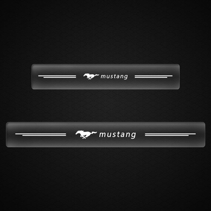 Car Threshold Protector Transparent Decorative Badge Sticker For Ford Mustang ST Line Mondeo Focus Fiesta Escape Kuga Ecosport Ranger EXplorer