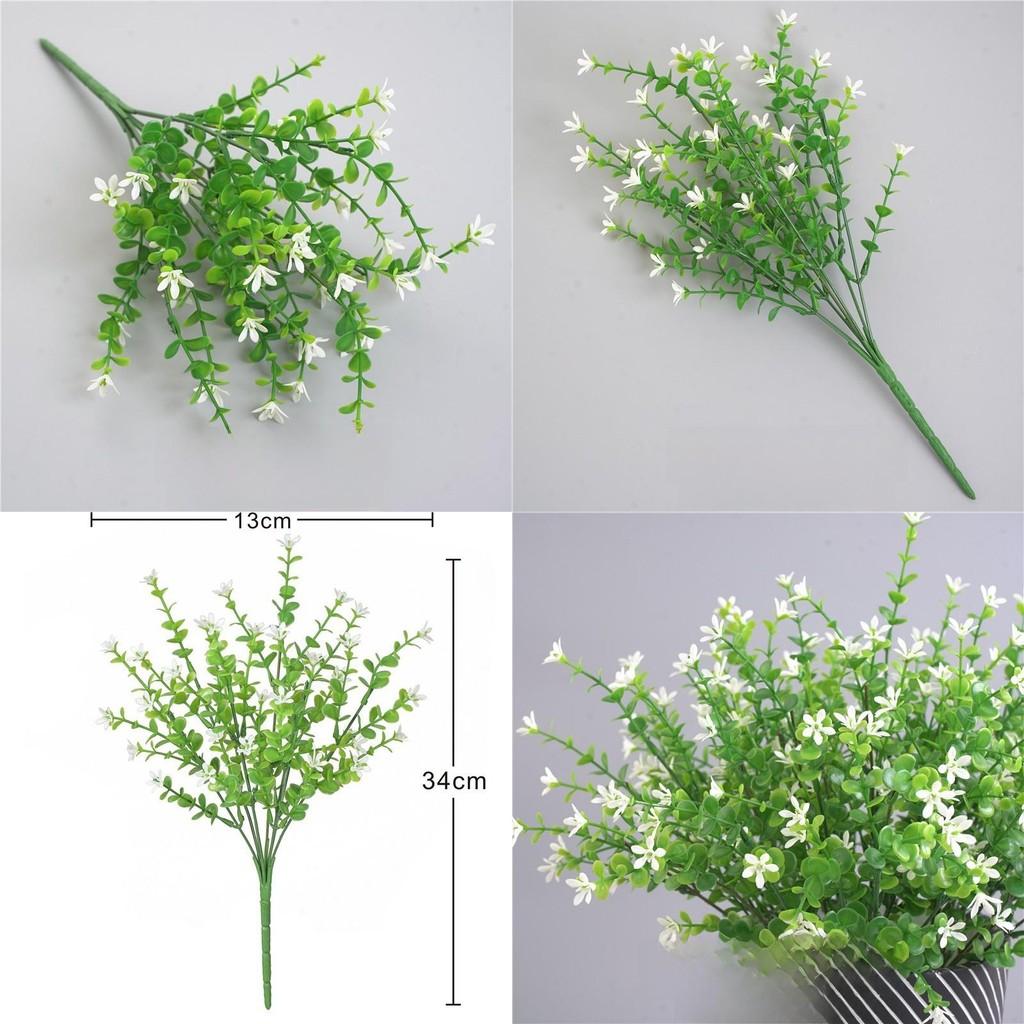 Smith Eucalyptus Robusta Plant With Plastic Flowers For Indoor Decor Home