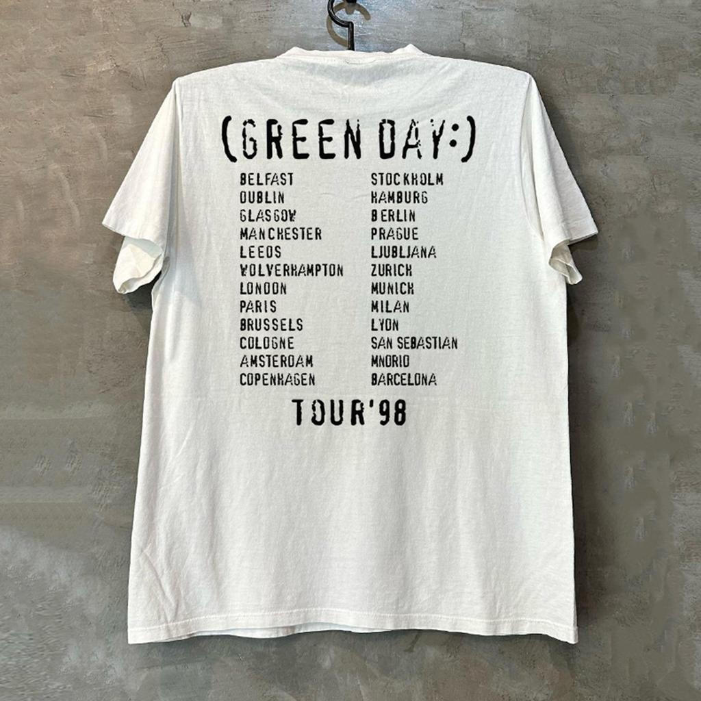 Green Day Green Day Band Album Record Short-sleeved T-shirt Vintage American Retro Design Half-sleeved Man