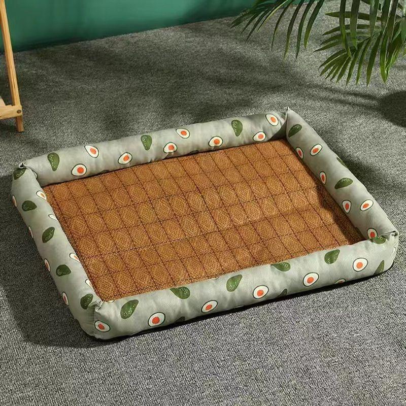 

Кошачье гнездо летний вольер спальный коврик маленькая собака универсальный ротанговый коврик товары для питомцев охлаждающий спальный коврик матрас для тедди New upgraded small size avocado nest