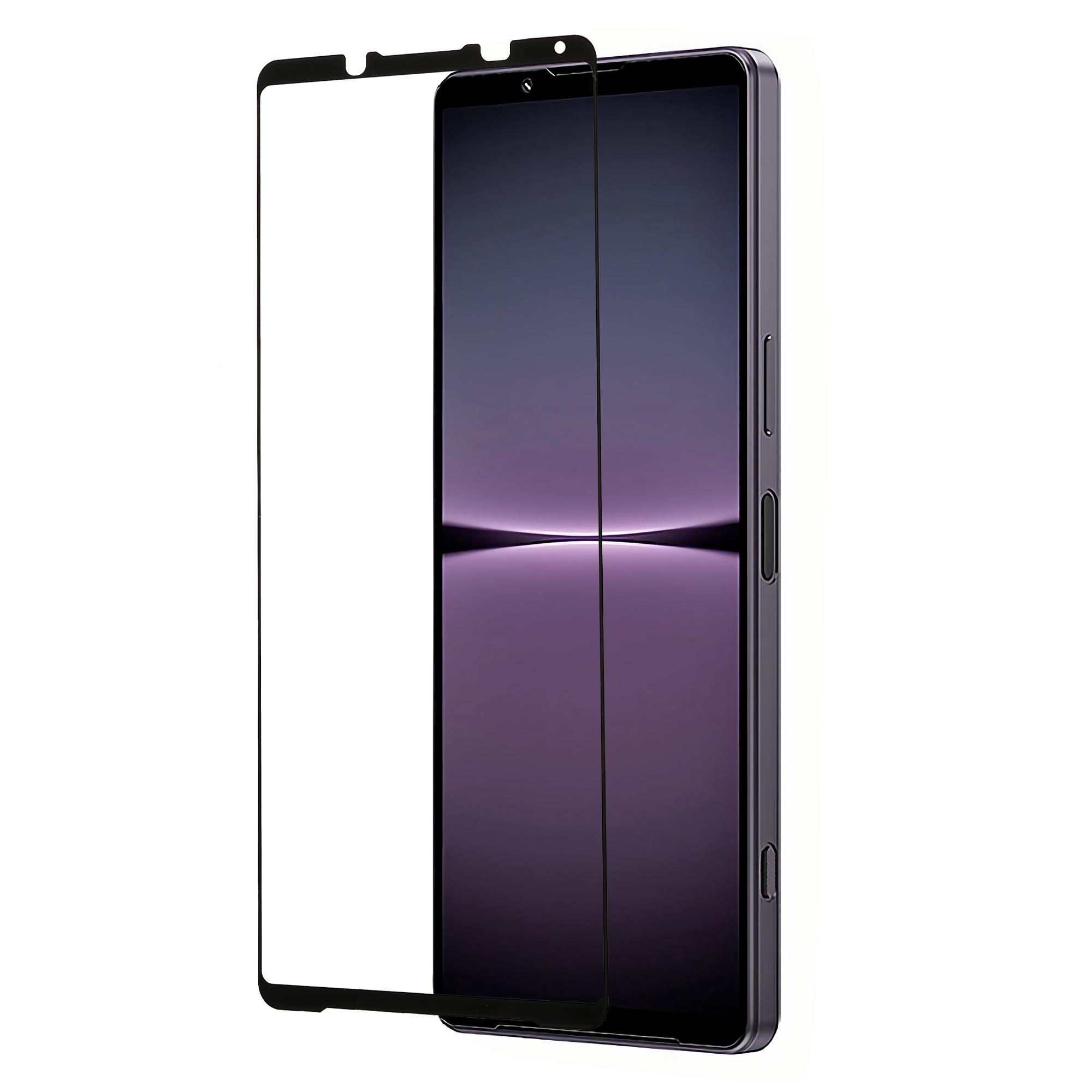 

Для Sony Xperia 1 V Шовковий друк Повний клей Захисне скло для екрану телефону Загартоване скло Чорна рамка Захисна плівка для екрану Type A