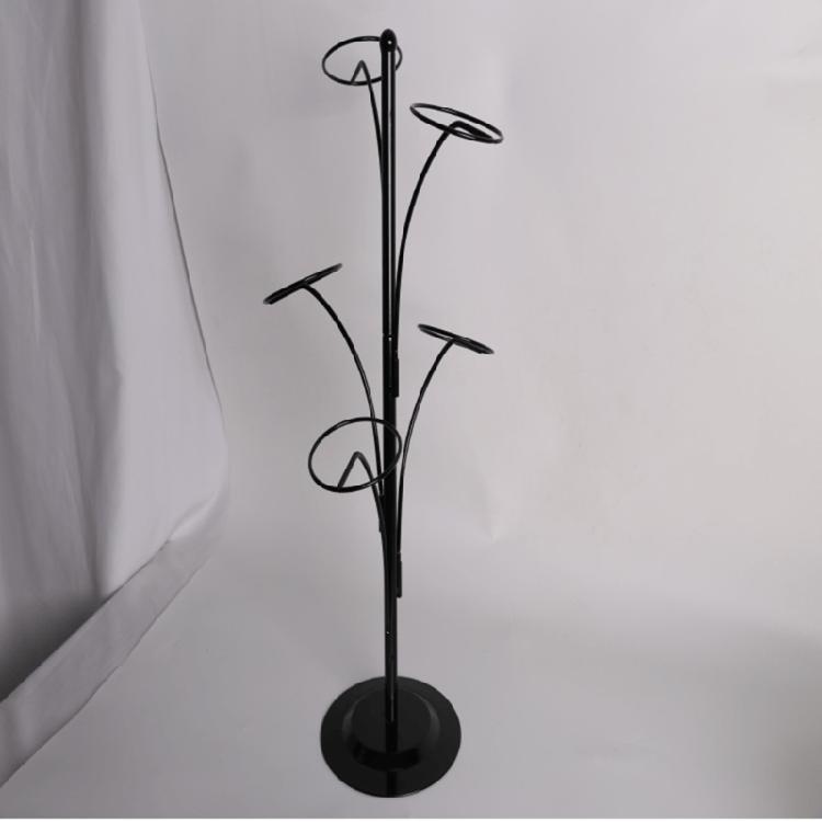 Baseball Cap Rack with 5 Round Standing Hooks Stable Base Hat Display Holder