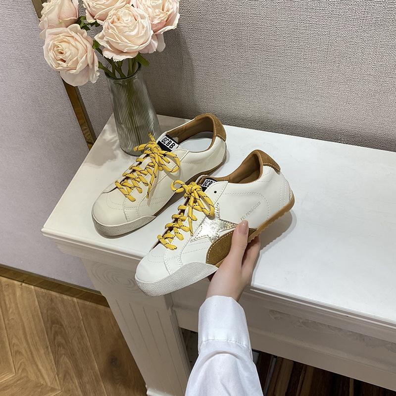 The Same Spot Leather Star Small Dirty Shoes Women's Niche Design Old Versatile Sports Casual Little White Shoes Women's Board Shoes