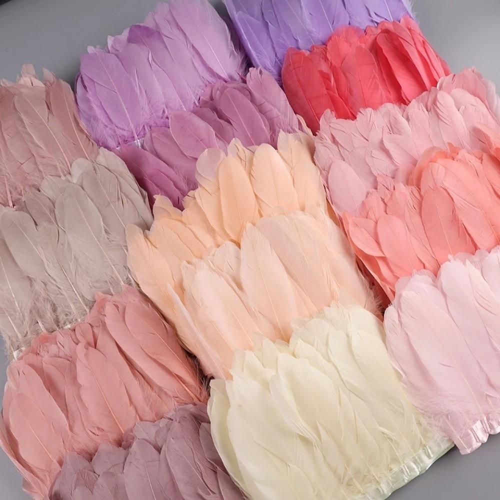 2M Real Geese Duck Feathers Natural Fringe Ribbons DIY Feather Trims  Wedding Accessories