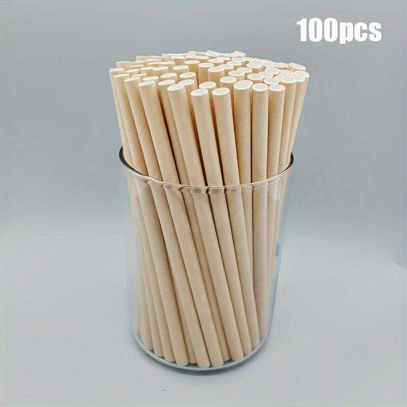 

100 шт. Утолщенные 4-слойные бумажные соломинки Одноразовые питьевые соломинки Индивидуальная упаковка Экологичные кофейные соломинки 100 штук 100pcs коричневый