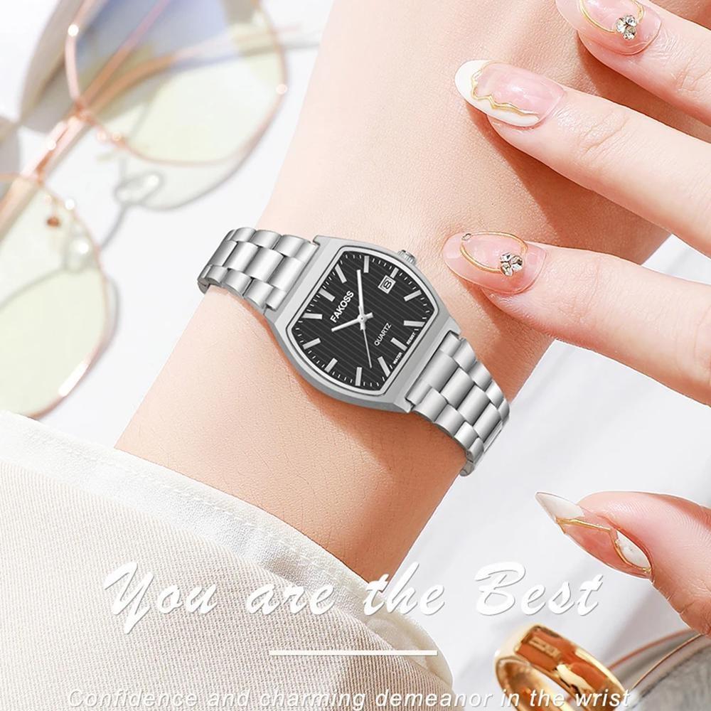 Elegant Watches For Women Waterproof Luminous Date Week Ladies Watch Quartz Stainless Steel Woman's Fashion Wristwatch