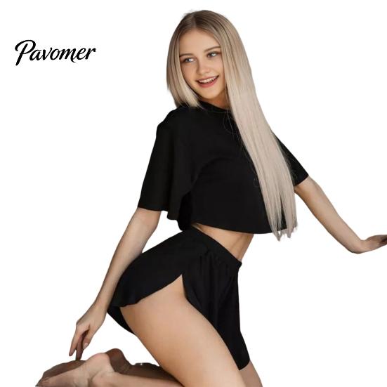 Women Pajamas Set Women's 2 Piece Pajama Sets, Soft Short Sleeve Top Sexy And Shorts Sleepwear, Summer Crew Neck Pjs Lounge Two-piece