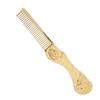 Foldable Hairstyling Brush Zinc Alloy Prevent Static Pocket Oil Hair Comb Hairdressing Comb Gold