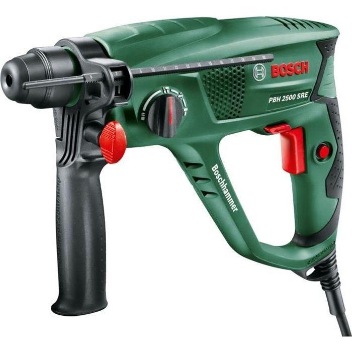 Perforateur Bosch - PBH 2500 SRE (600W, 1,9 J, 0 – 5.100 Cps/min, Livré Avec Accessoires Et Coffret Plastique)