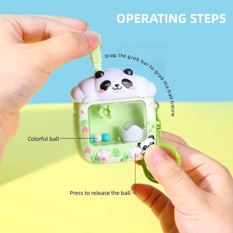 1~8PCS Claw Machine Shape Keychain On The Phone Cute Small Key Chain Bag Pendant Playable Toy Children Christmas Birthday Gifts
