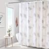 Bathroom Shower Curtains PEVA Waterproof Thickening Bath Curtain With Hooks Rustproof Metal Grommets Leaf Pattern Shower Curta