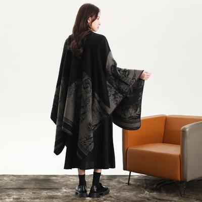 Hot-selling Mountain Forest Deer Autumn and Winter Warm Shawl Photo Outside the Cape Blogger Travel Big Cape