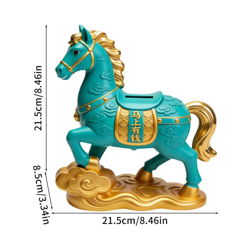 

Year Of The Horse Coin Bank Traditional Spring Festival Figurine Horse Theme Kids Adults Money Bank For Bedroom Living Room Dorm синий