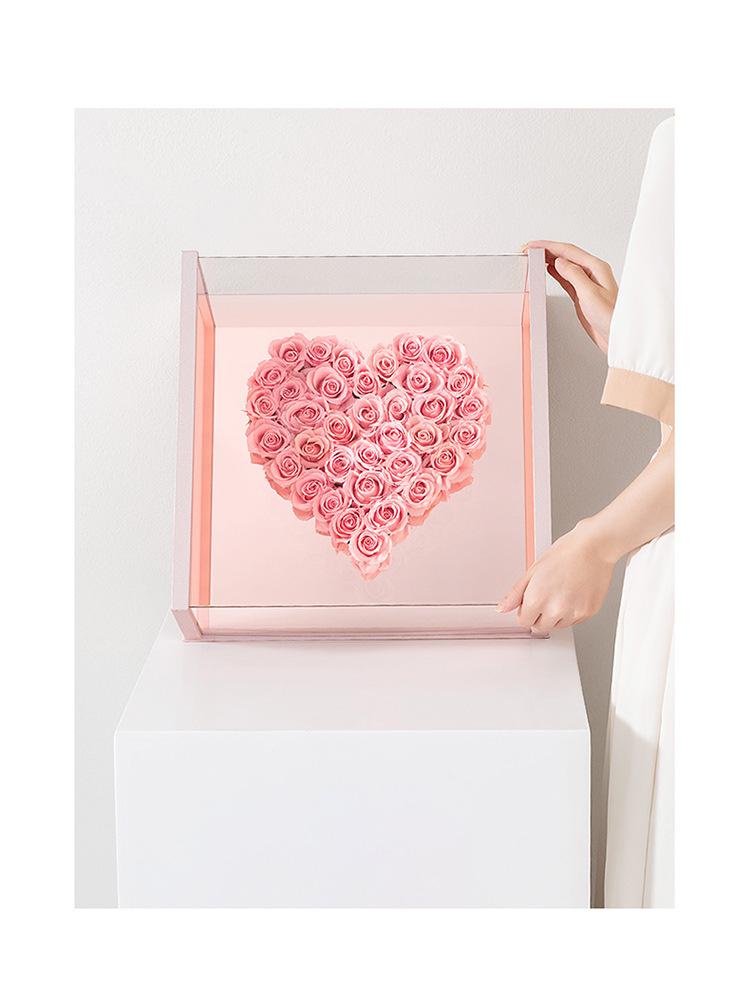 Magic Mirror Heart Flower Box: Preserved & Fresh Flower Gift Packaging