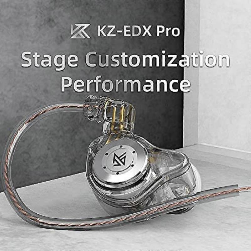 KZ EDX PRO 10mm Dual Magnetic Dynamic Driver, KZ Earbuds with Resin Case for Musician Headphones No Mic
