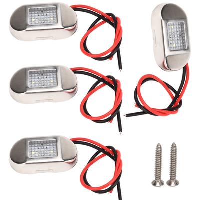4 ks LED bočné obrysové svetlo 12V IP68 Vodotesné Univerzálne svetlo na nočný rybolov pre karavan, jachtu, nákladné auto, kemping