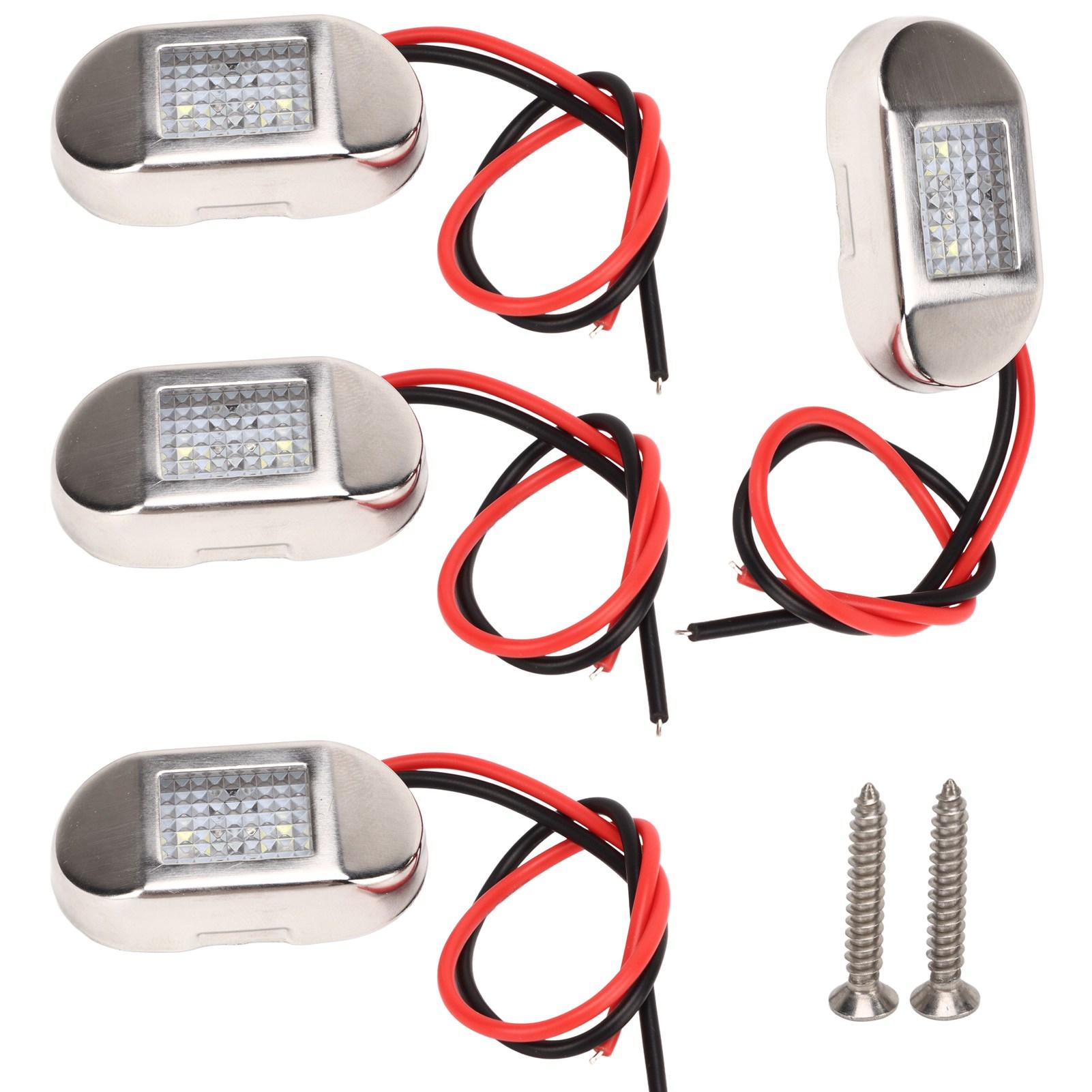Igeteck Unisex Light 4Pcs Led Side Marker 12V Ip68 Waterproof Universal Night Fishing For Rv Yacht Truck Camper