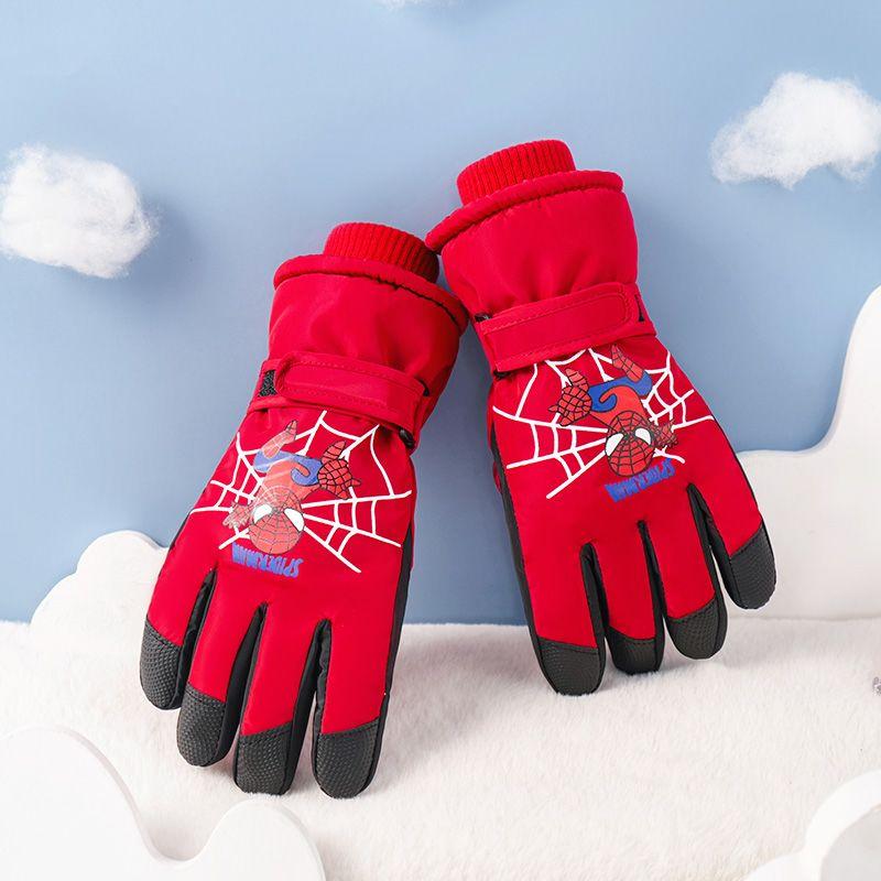 Spider-Man Winter Kinderhandschuhe Fleecegefüttert Warm Kinder Skihandschuhe Winddicht Kälteschutz Fahrradhandschuhe Kinder Geschenk Marvel