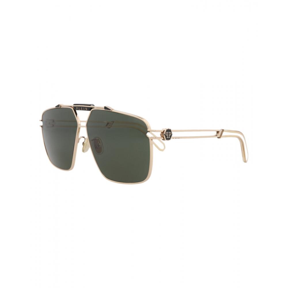 Philipp Plein Sunglasses Aviator Frame Acetate Rose Gold Green