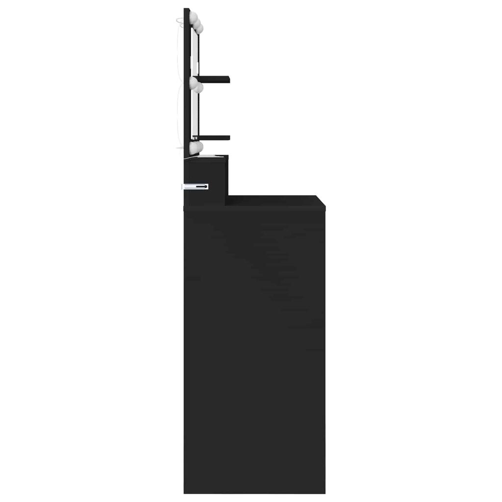 Bedroom Vanity Table with Shelf Black 80 x 39.6 x 135 cm