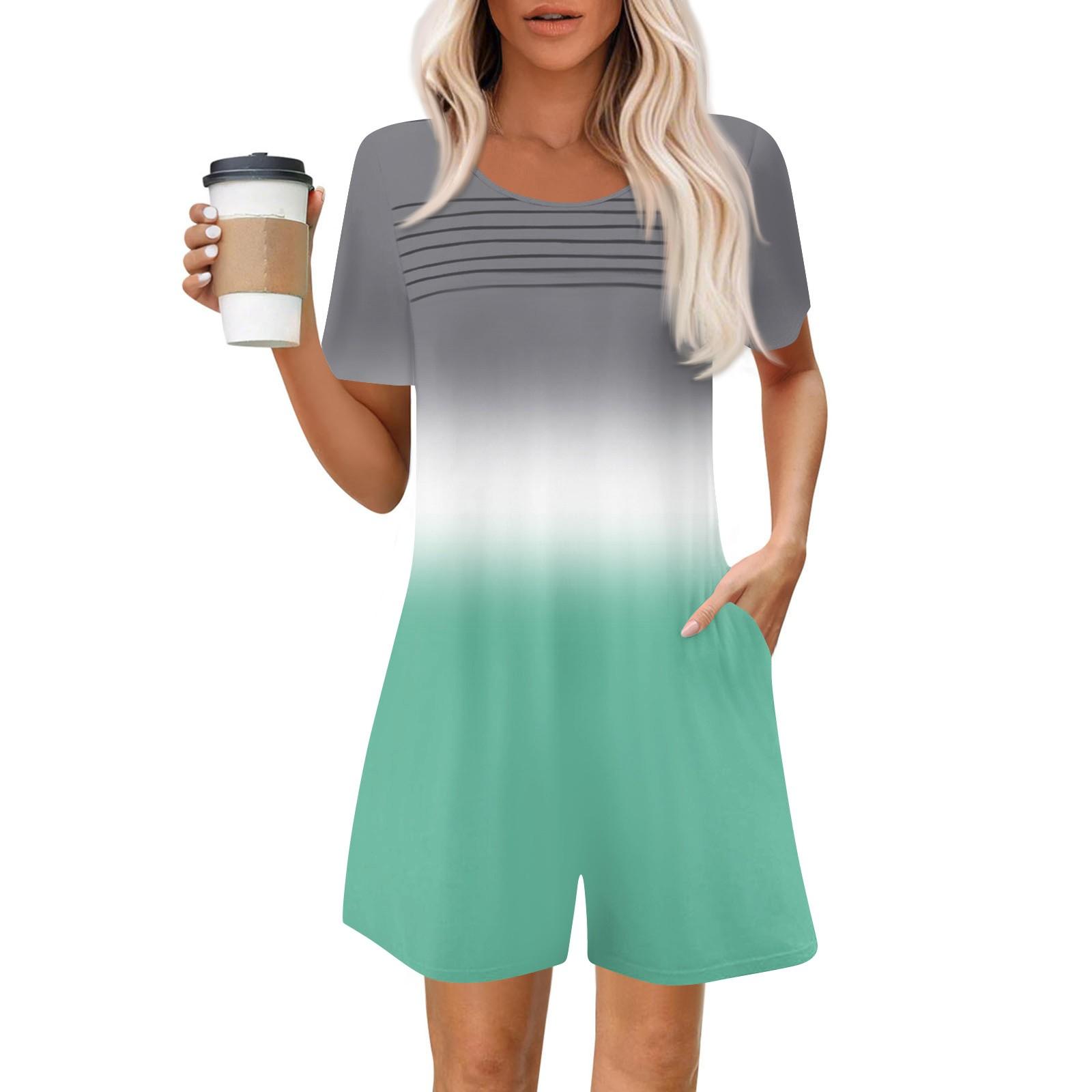 

Женский повседневный комбинезон с коротким рукавом, модный топ, шорты, комбинезон с карманами XL