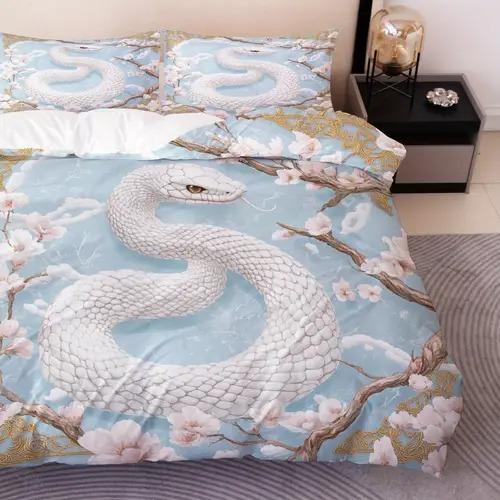 Snake Duvet Cover Duvet Cover With Snake Pattern Suitable For Children Kids And Adults Warm Soft Comfortable And Breathable