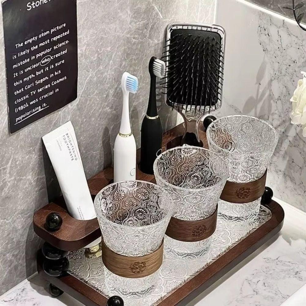 Save Space Functional Toothbrush Storage Rack Circular Arc Vintage Vintage Storage Rack Storage No Drilling Required