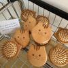 Portable Mini Cherry Wood Cat Cartoon Air Cushion Comb Massage Smooth Hair Anti-Static Solid Wooden Brush for Extensions