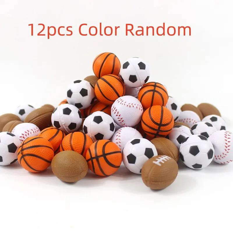 12pcs New Mini Children's Sponge Elastic Ball Sports Education Toy PU Outdoor Sports Stress Relief Release Ball Birthday Gift