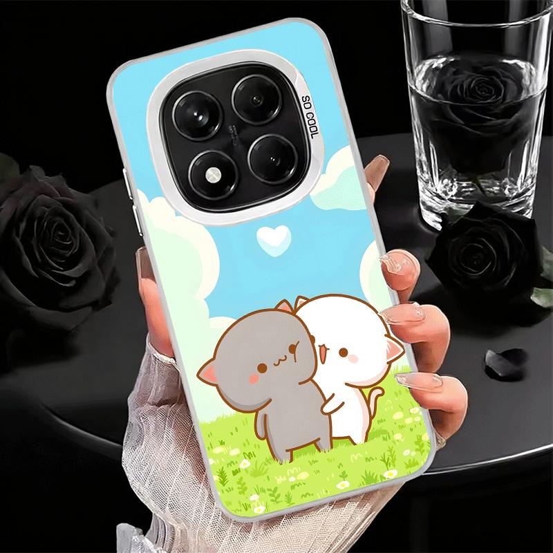 Cartoon Cute Peach Goma Shockproof Phone Case for Xiaomi Redmi Note 15 14 13 12 Pro Plus 11 11S 11T 5G Cover Anti Fall Fundas