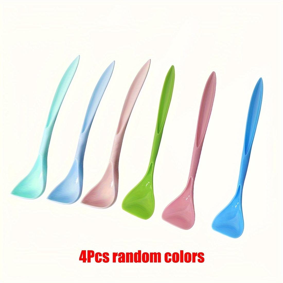 

Упаковка из 4 пластиковых ложек для консервированного корма для домашних животных - Ложки для смешивания с длинной ручкой и изогнутым дизайном для кошек - Прочные аксессуары для кормления