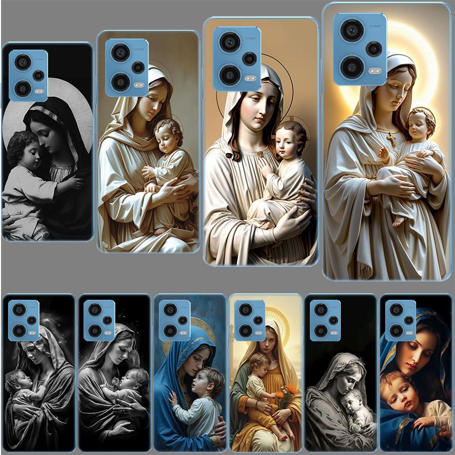 The Virgin Mary and the Baby Phone Case For Redmi Note 13 12 14 15 Pro Plus 13R 11 11T 11E 11S 10 Pro 10S 9 9S Cover Cell Clear