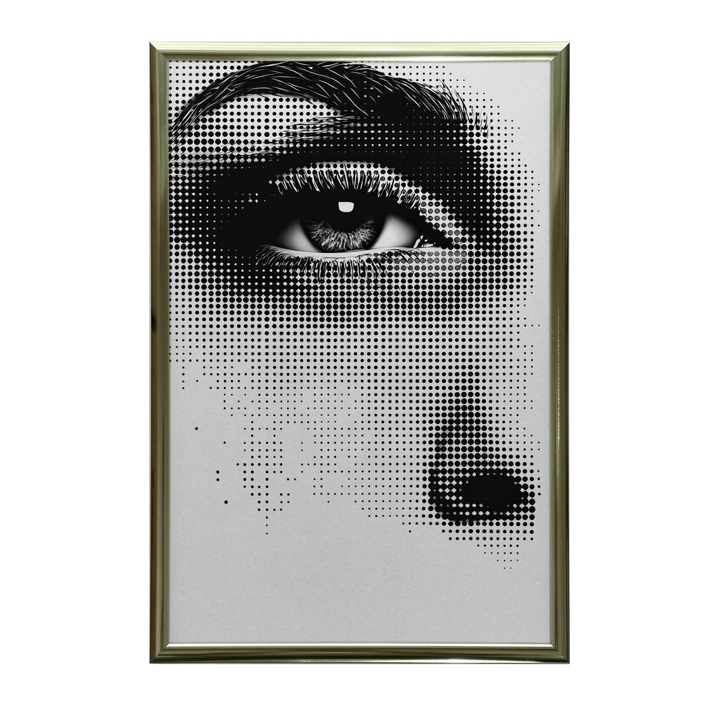 Stylish Eye Stylish Eye, 40X50 Cm, Gold Aluminum Frame, 230 Gsm Matte Paper
