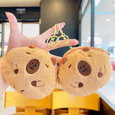 Kawaii Capybara Plush Coin Purse Lovely Cartoon Money Change Pouch For Girls Mini Plush Wallet Earphone Storage Bag