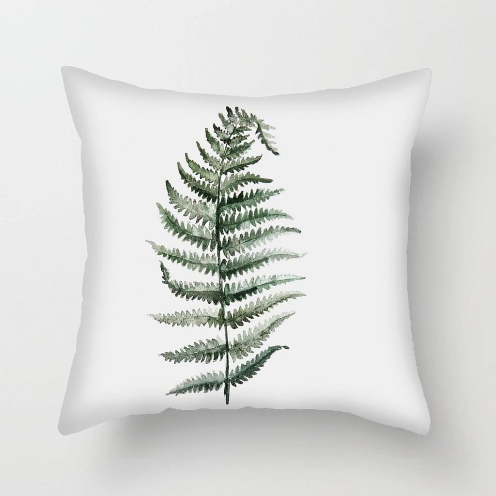 Simple Fresh Leaf Pattern Print Cover Car Sofa Cushion Cover Luxury Home Decoration Cushion Cover